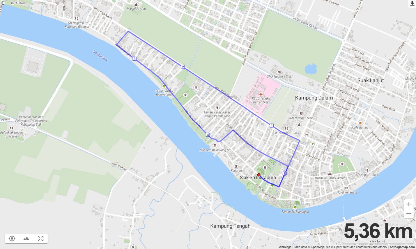 Peta rute 5K Siak Run